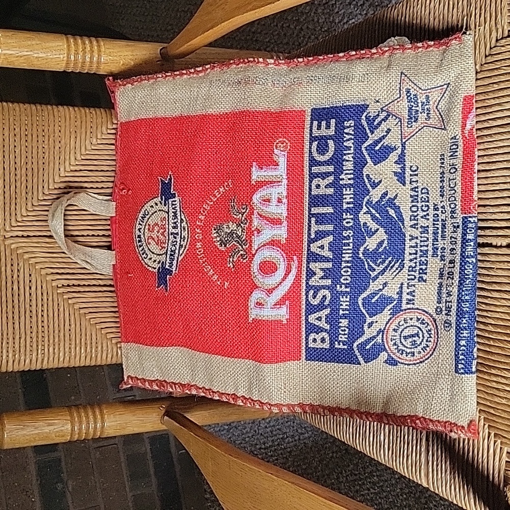 Royal Basmati Rice burlap bag/tote